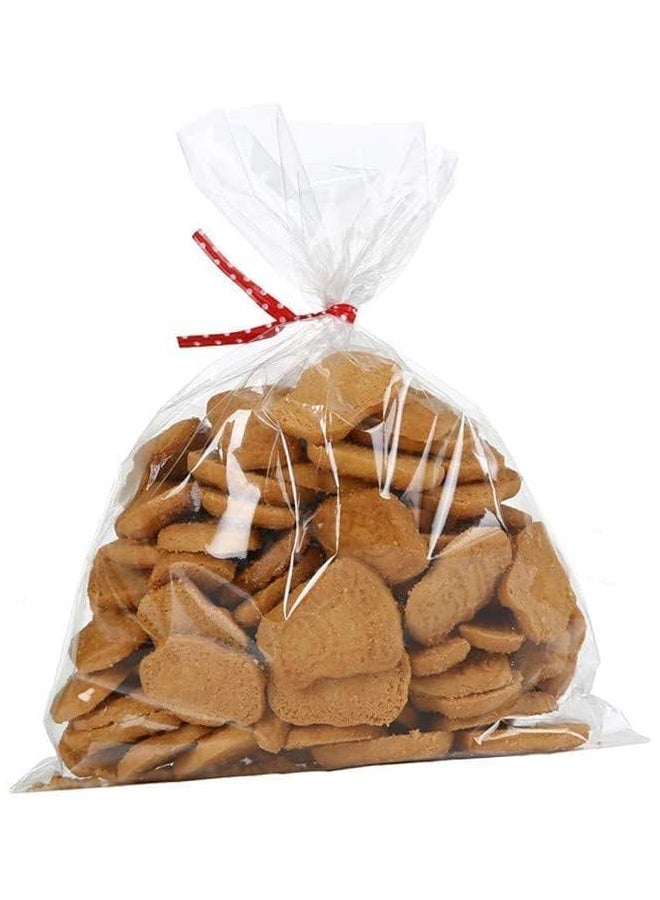 أوشن 100 قطعة أكياس بلاستيكية واضحة مع 5 ربطات ملونة ، كيس ملفات تعريف الارتباط 15 × 20 سم ، كيس الحلوى للهدايا الحفلية - Image 3