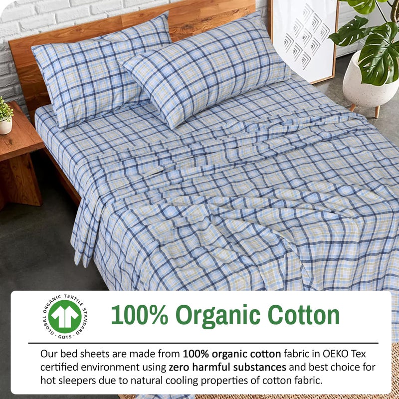 RUVANTI 100% Organic Cotton Sheets Full Size, Percale Weave, GOTS Certified, 4-Piece Set, Deep Pocket 15", Crisp & Breathable, Soft Durable Bedding, Sábanas Algodón Orgánico - Pastel Print - Image 3