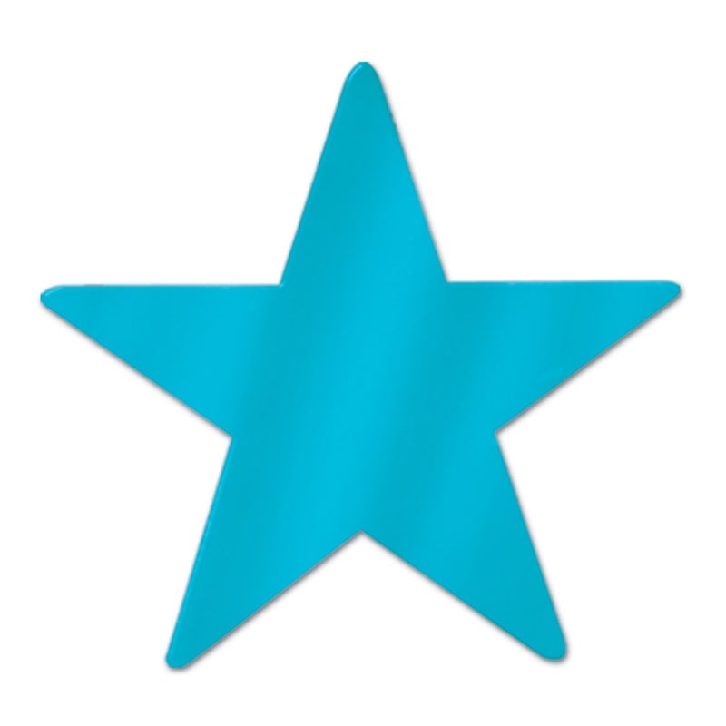 Beistle 57027Turquoise Metallic Star Cutouts 312 Inch 12 Pieces Per Package