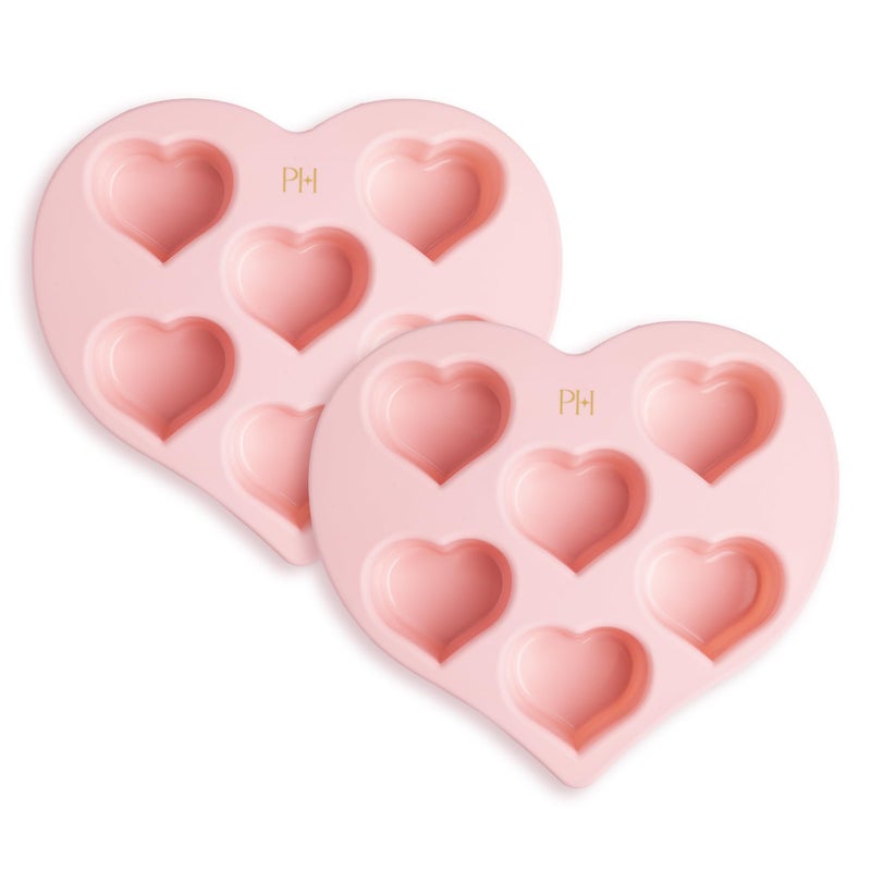 Paris Hilton Heart Silicone Cake Pan Nonstick Heart Shaped Mold Oven Safe Bakeware for Cakes Brownies and Desserts 6Cup Pink