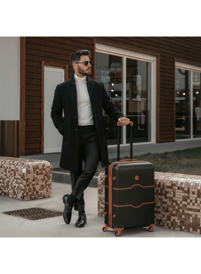 Eagle Express ICONIC 3-Piece Travel ABS Hard Trolley Luggage Set (20, 24, 28 inch) 360° Double Spinner Wheels, Secure Lock, 1 Year Warranty - Dark Black - Image 2