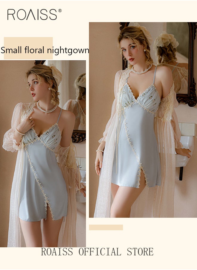 2-Piece Set of Women Pajamas with V-Neck Design Women Home Wear Set Same Color Outer Robe and Lace Element Nightgown - pzsku/ZFD4FEEC99D0F56BC9071Z/45/_/1715570725/e2065cae-1221-4185-93b0-31fea32c0418