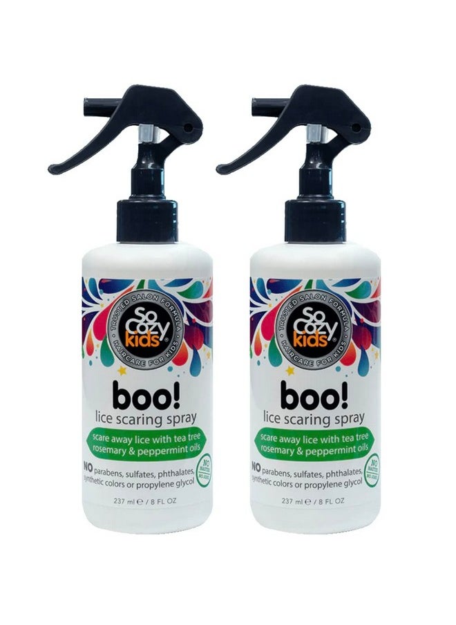 SO COZY Twin Pack Boo! Spray For Kids Hair With Tea Tree Rosemary And Peppermint Oils 8 Fluid Ounces No Parabens Sulfates Synthetic Colors Or Dyes  - Image 1