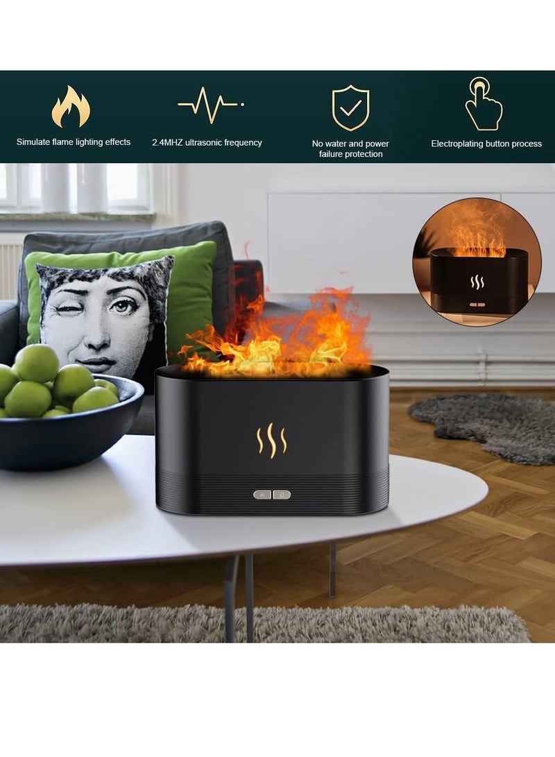 مرطب هواء بتصميم لهب، مرطب هواء بارد صامت للغاية، 2 مستوى سطوع لضوء الليل وإيقاف تلقائي، مرطب هواء لهب للعلاج بالزيوت العطرية، موزع عطر للمنزل أو المكتب أو اليوغا - Image 2