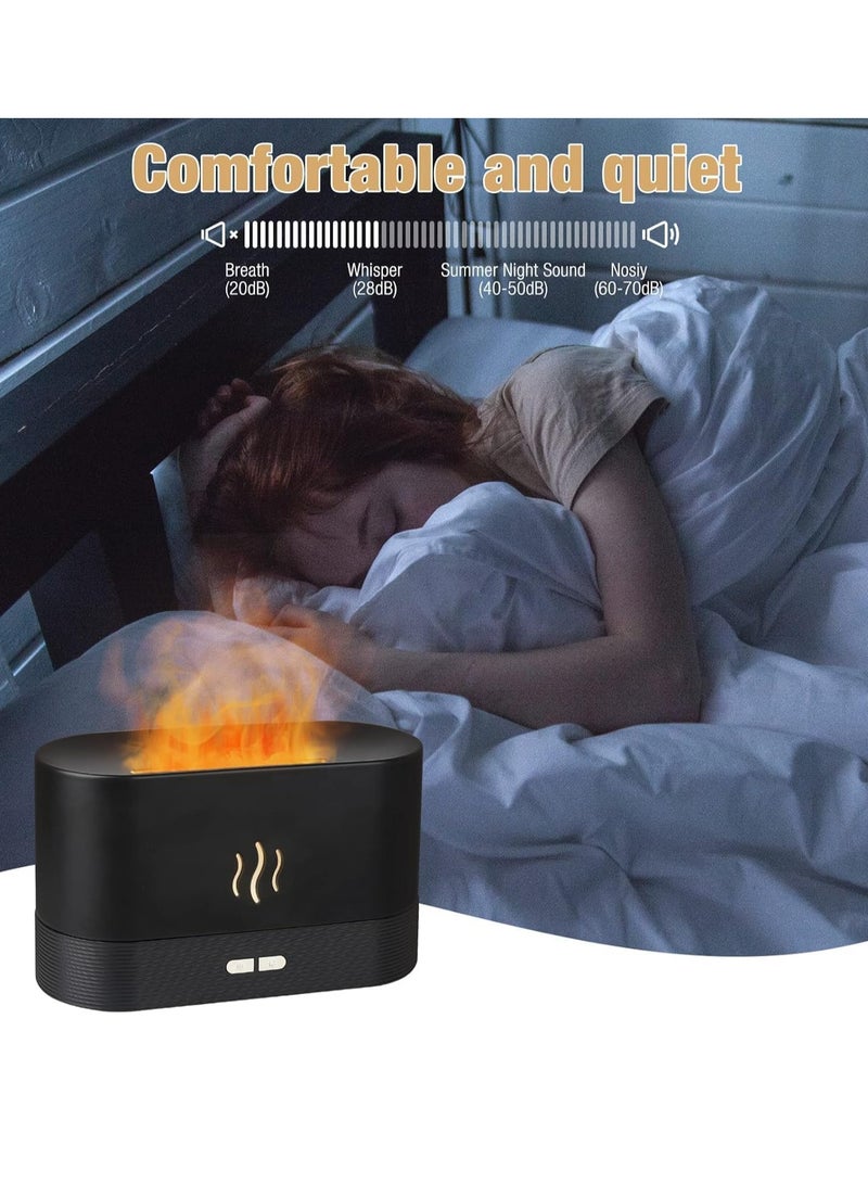 مرطب هواء بتصميم لهب، مرطب هواء بارد صامت للغاية، 2 مستوى سطوع لضوء الليل وإيقاف تلقائي، مرطب هواء لهب للعلاج بالزيوت العطرية، موزع عطر للمنزل أو المكتب أو اليوغا - Image 3