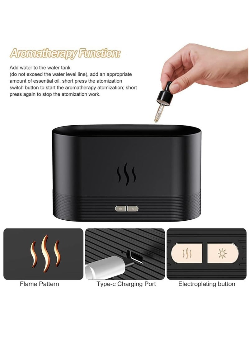 مرطب هواء بتصميم لهب، مرطب هواء بارد صامت للغاية، 2 مستوى سطوع لضوء الليل وإيقاف تلقائي، مرطب هواء لهب للعلاج بالزيوت العطرية، موزع عطر للمنزل أو المكتب أو اليوغا - Image 4