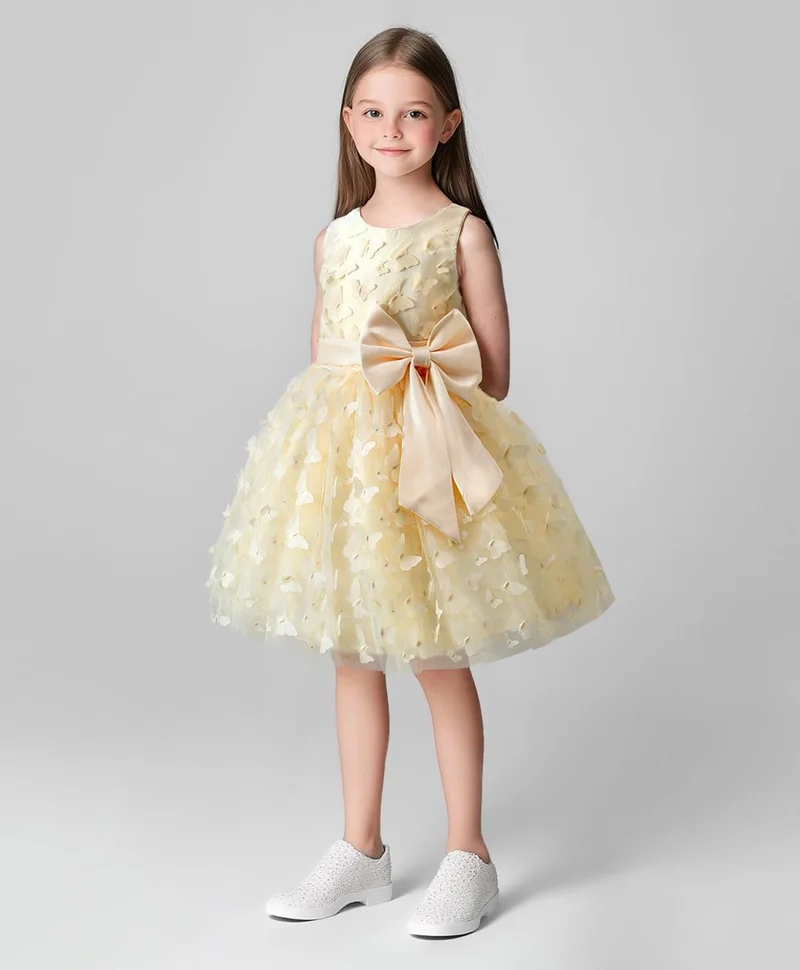 Mark & Mia Mark & Mia Butterfly Embellished and Bow Detailing Party Dress - Butter Yellow