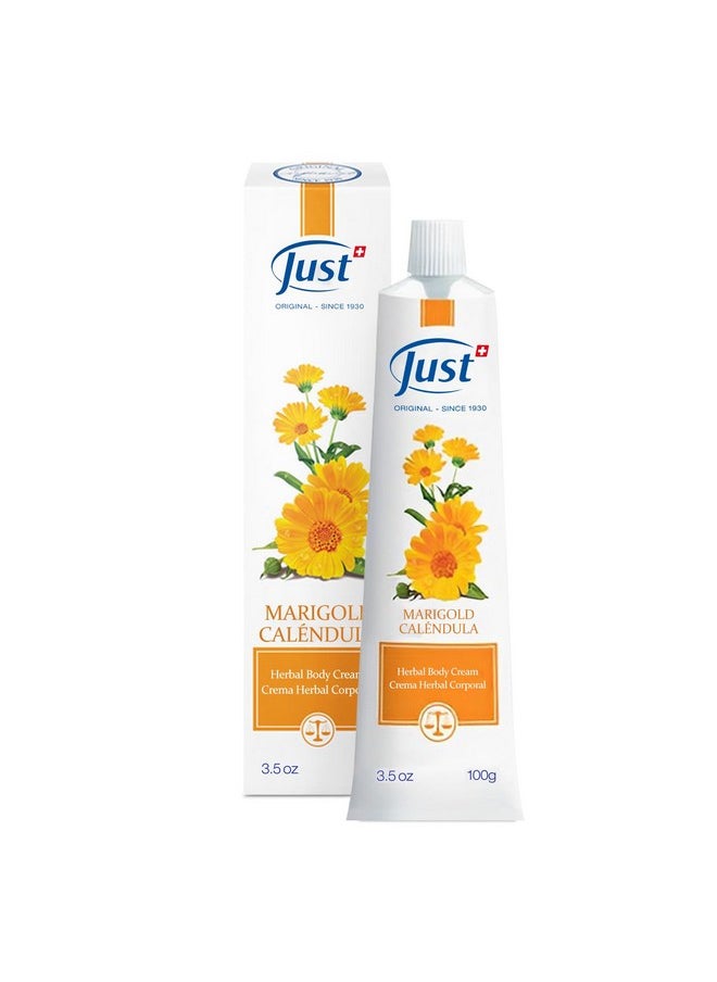 SwissJust - Swiss Just Cream 100Ml Nourishing Cream With Marigold Extract. Body Cream Promotes Cell Renovation & Improves The Appearance Of Scarring & Stretch Marks - Image 1