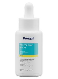 RE' EQUIL Pitstop Blue Copper Peptide Serum, Repairs Acne Scars & Pitted Marks, Evens Skin Tone & Reduces Blemishes, For All Skin Types, 25 Ml  - Image 1