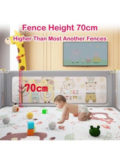 TOMSHOO Baby Playpen Not Include Playmat，Sturdy Safety Play Yard Playpen for Babies and Toddlers，Baby Fence Play Pen Playard with Suction Cup Bases and Soft Breathable Mesh (180 * 200cm)  - Image 4
