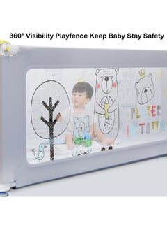 TOMSHOO Baby Playpen Not Include Playmat，Sturdy Safety Play Yard Playpen for Babies and Toddlers，Baby Fence Play Pen Playard with Suction Cup Bases and Soft Breathable Mesh (180 * 200cm)  - Image 5