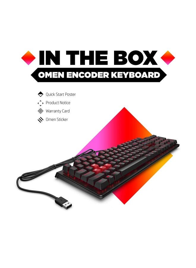 HP Omen Encoder Gaming Keyboard - 6YW76AA - Red Switch - Image 4