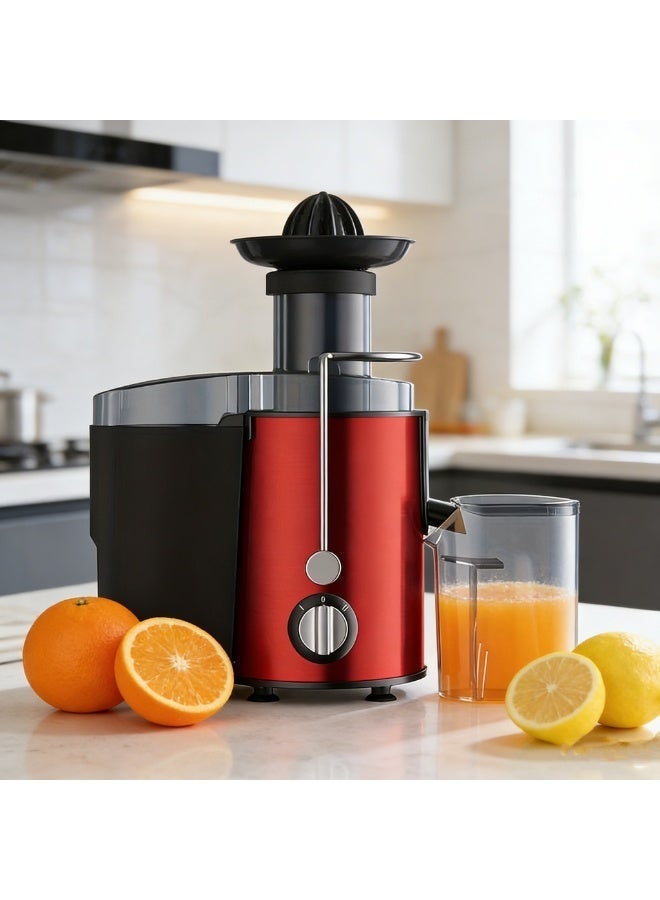 عصيرизатор، محرك عالي الطاقة، تصميم من الفولاذ المقاوم للصدأ، حاوية لحم كبيرة 1.7 لتر، جامع عصير 1.1 لتر، تحكم بسرعتين، مزلق تغذية كبير، 1.7 لتر - Image 2
