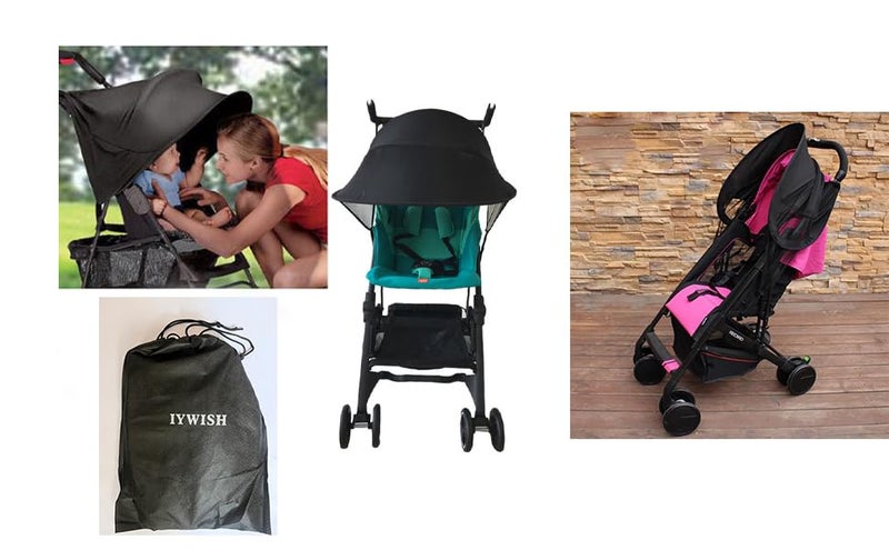 Iywish Baby Stroller Sun Shade Sun Protection Shade for Strollers Car Seats Pram Pushchair Buggy Stroller Sunshade Parasol Sun Rain Shades Canopy Cover Awning Anti-UV Toddlers Strollers Canopy Sunshade - Image 2