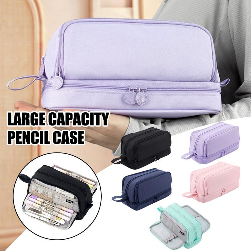 Minimalist Macaron Series Primary School Student Large Capacity Pencil Case with Multiple Dividers, Multifunctional and Stylish Stationery Box - Image 4