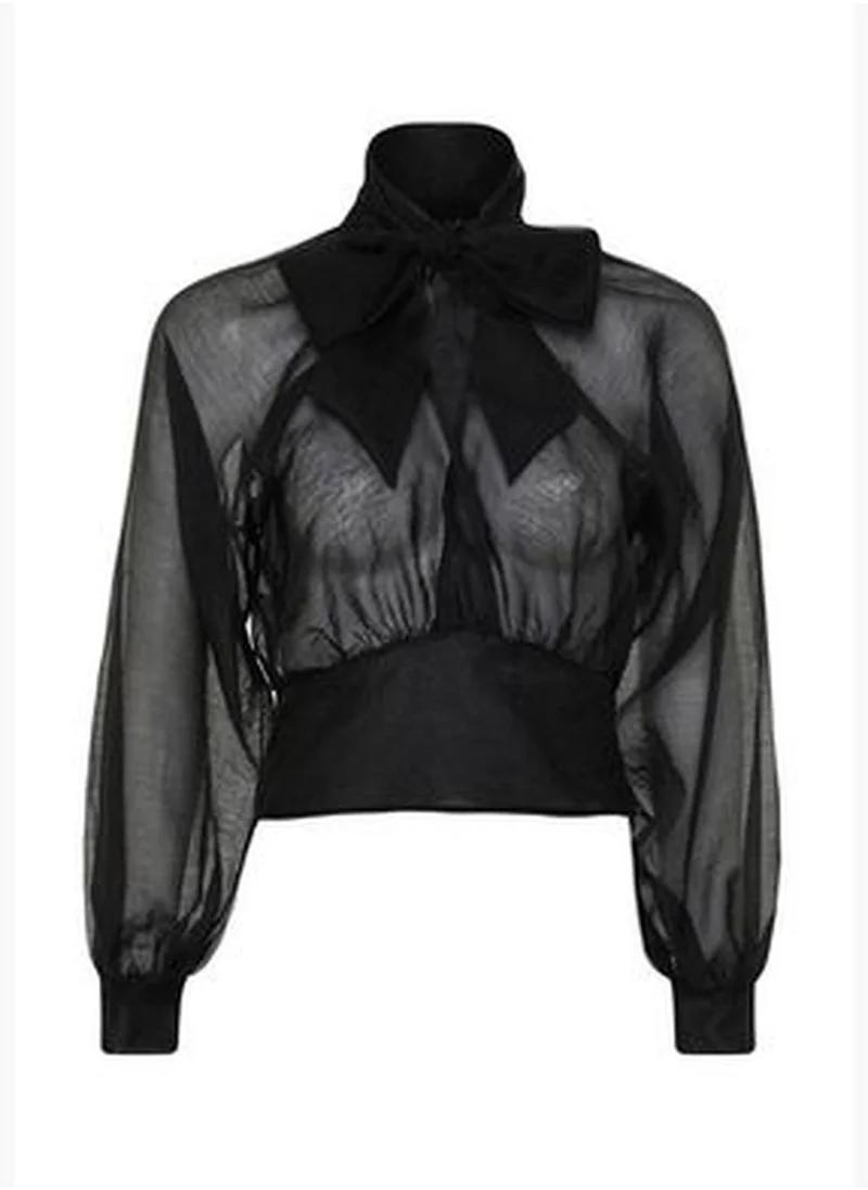 trendyol Black Transparent Blouse