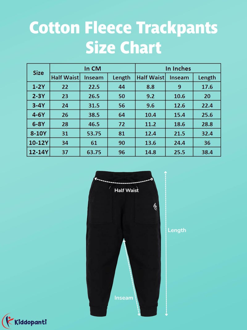 KiddoPanti Boys Solid Fleece Track Pants | Cotton Poly Fleece Fabric | Ankle Length Bottom Rib | 2 Front Patch Pocket | Elastic Waist & Drawcord | Jogger Track Pants for Boys, Jet Black - 4-6Y - Image 5