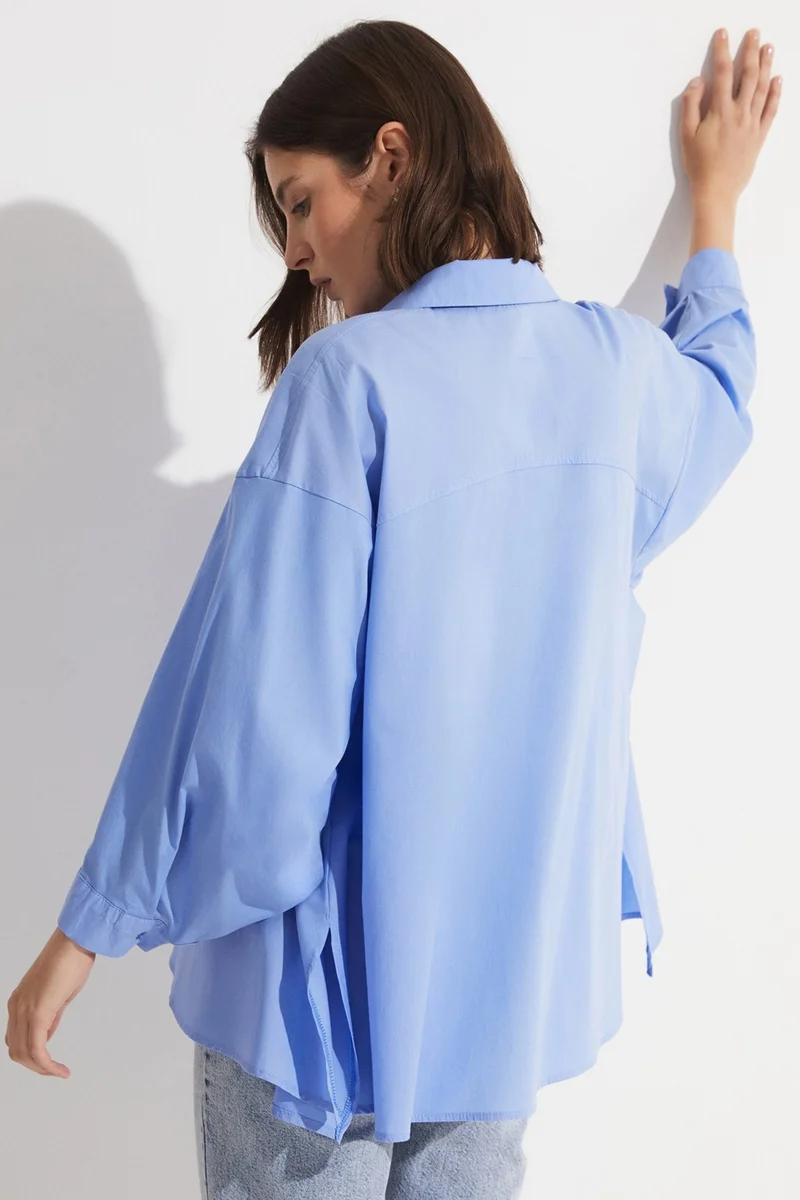 JUNE 100% Cotton Stitch Detail Shirt