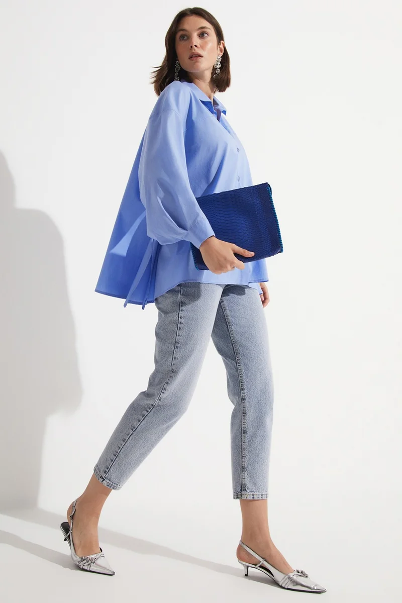 JUNE 100% Cotton Stitch Detail Shirt