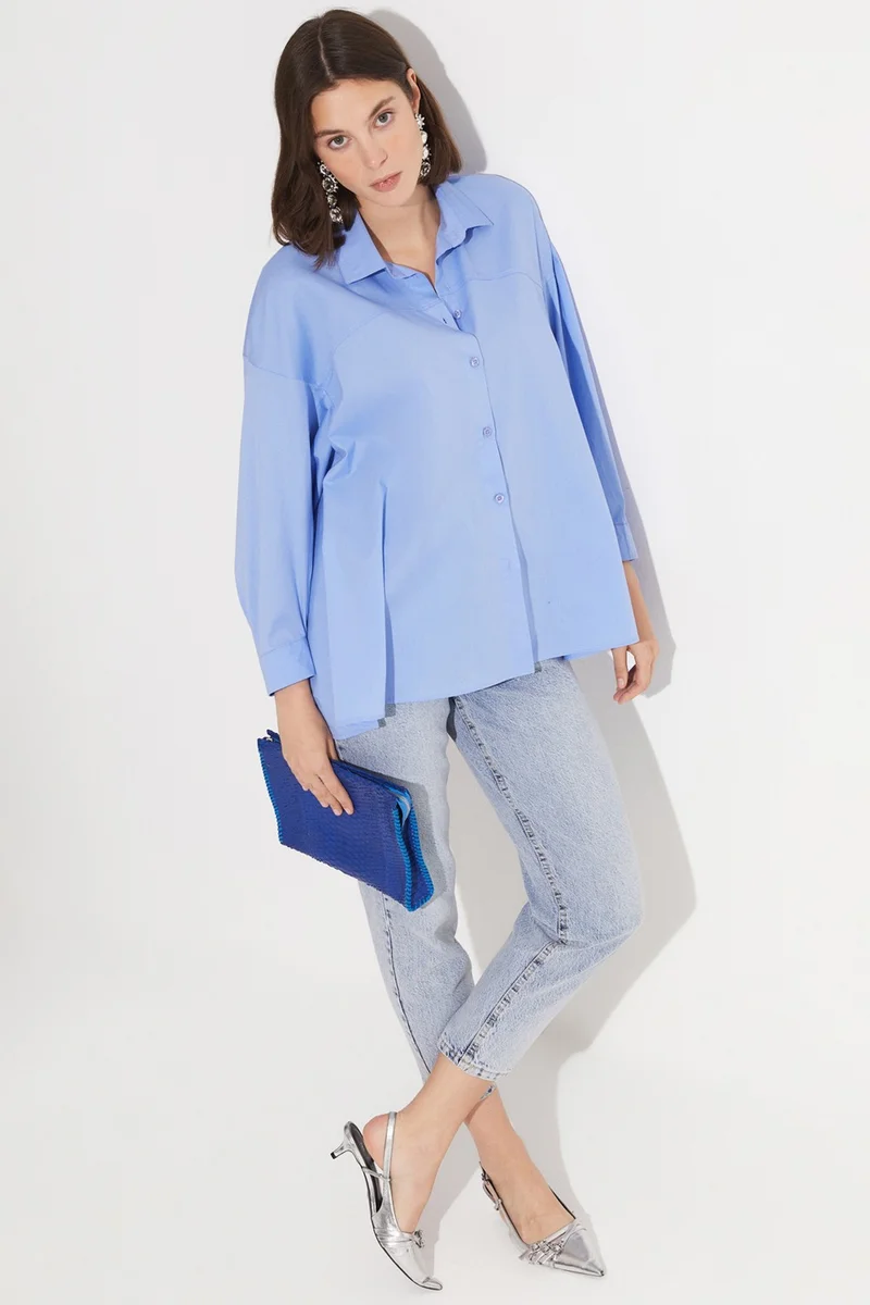 JUNE 100% Cotton Stitch Detail Shirt