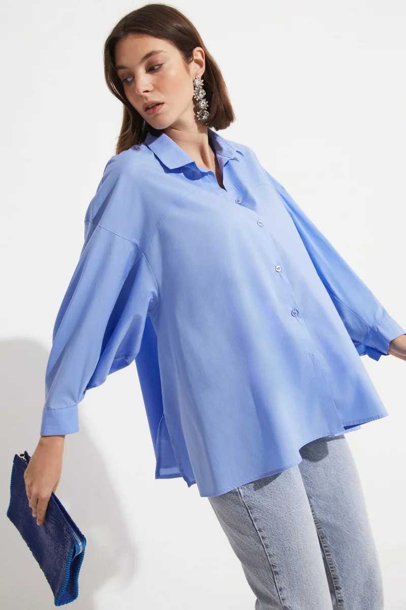 JUNE 100% Cotton Stitch Detail Shirt
