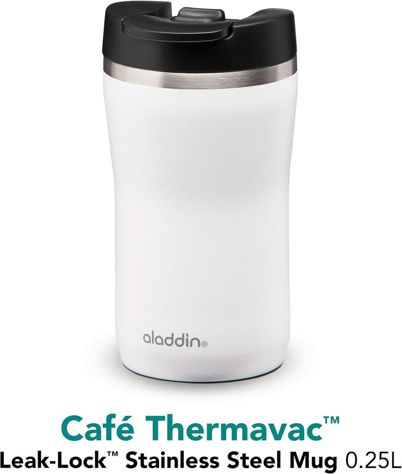 Aladdin Barista Café Thermavac Leak-Lock Stainless Steel Travel Mug 0.25L - Snowflake White - Image 2