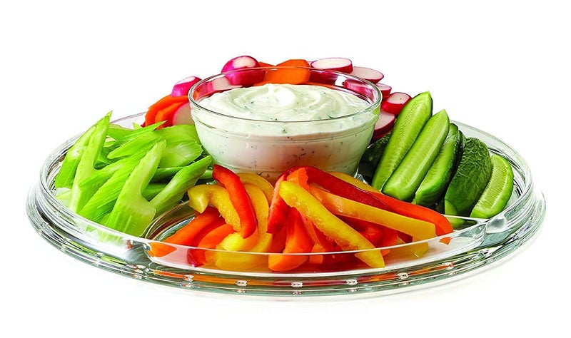 Portible حامل كعكة محمول دوار مع غطاء قبة حامل كعكة أكريليك شفاف صينية فواكه حفلة حامل كعكة فواكه - Image 4