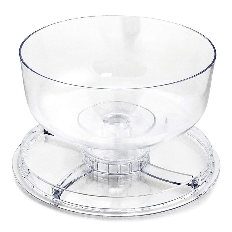 Portible حامل كعكة محمول دوار مع غطاء قبة حامل كعكة أكريليك شفاف صينية فواكه حفلة حامل كعكة فواكه - Image 2