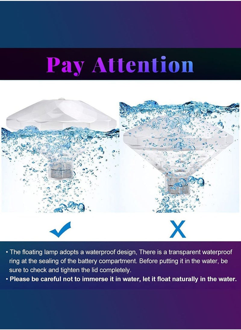 Swimming Pool Light Floating Pool Lights with 7 Modes Ornament Bathtub Pond Décor Underwater Waterproof Lighting Flashing Fountain Accessories Disco Pool Party Decorations Hot Tub Bath Toys - Image 5