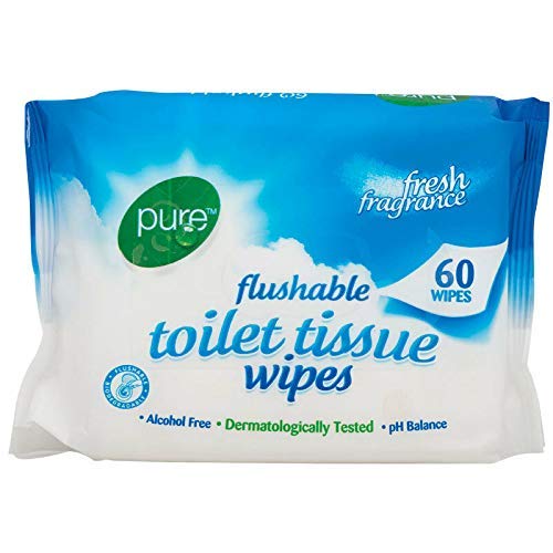 Pure Flushable Toilet Wipes Pack of 4 60's - Image 2