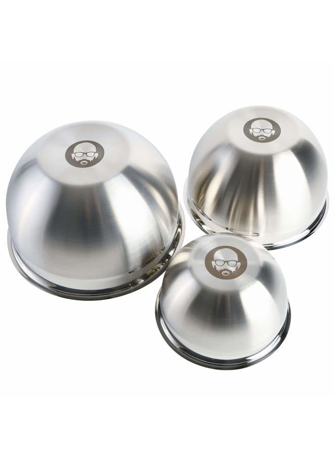 Babish Stainless Steel Mixing Bowl Set, 3-Piece - Image 2