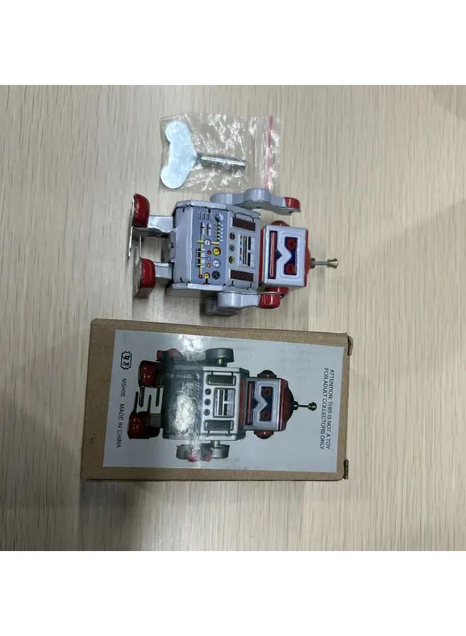 Vintage Robot Wind Up Toy Dual Handed Walking With Red Blue Accents Thumbstick Function Style1 - Image 5