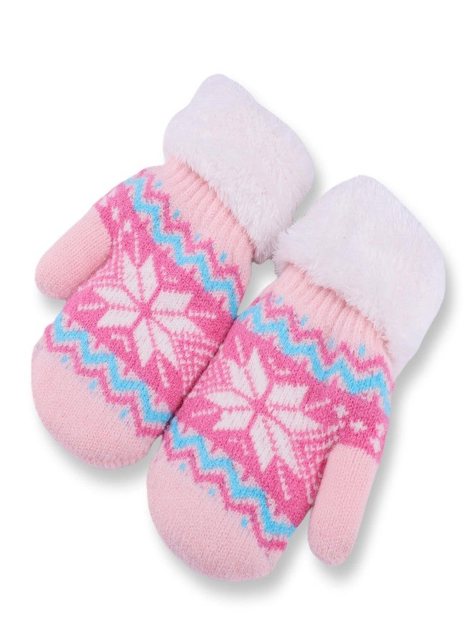 XuoAz Kids Winter Gloves Boys Girls Knit Fleece Lined Warm Mittens Cute Outdoor Snow Gloves (for 3-7 Years) - Image 3