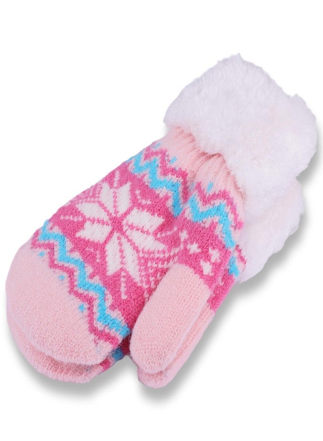 XuoAz Kids Winter Gloves Boys Girls Knit Fleece Lined Warm Mittens Cute Outdoor Snow Gloves (for 3-7 Years) - Image 2