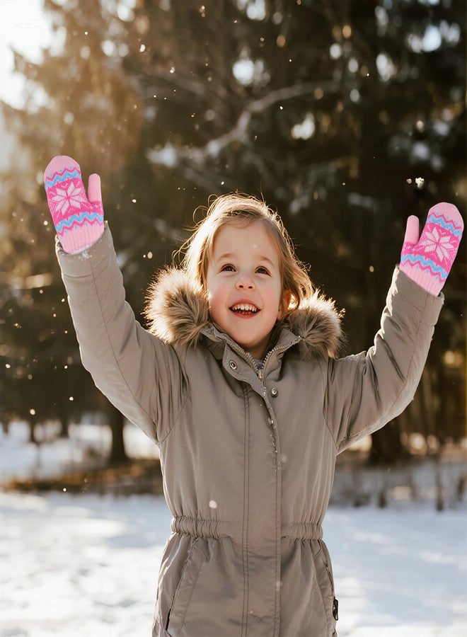 XuoAz Kids Winter Gloves Boys Girls Knit Fleece Lined Warm Mittens Cute Outdoor Snow Gloves (for 3-7 Years) - Image 4