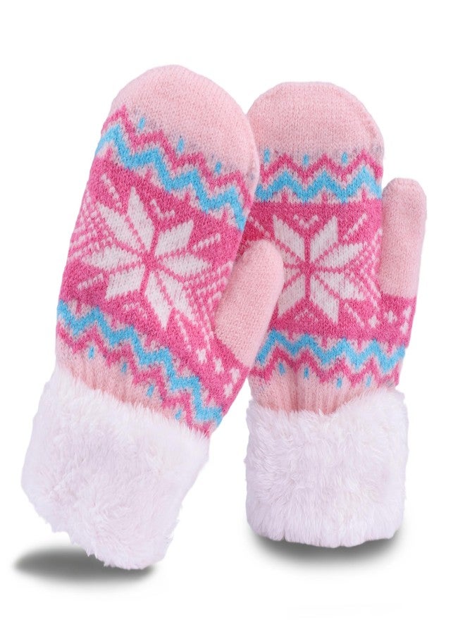 XuoAz Kids Winter Gloves Boys Girls Knit Fleece Lined Warm Mittens Cute Outdoor Snow Gloves (for 3-7 Years) - Image 1