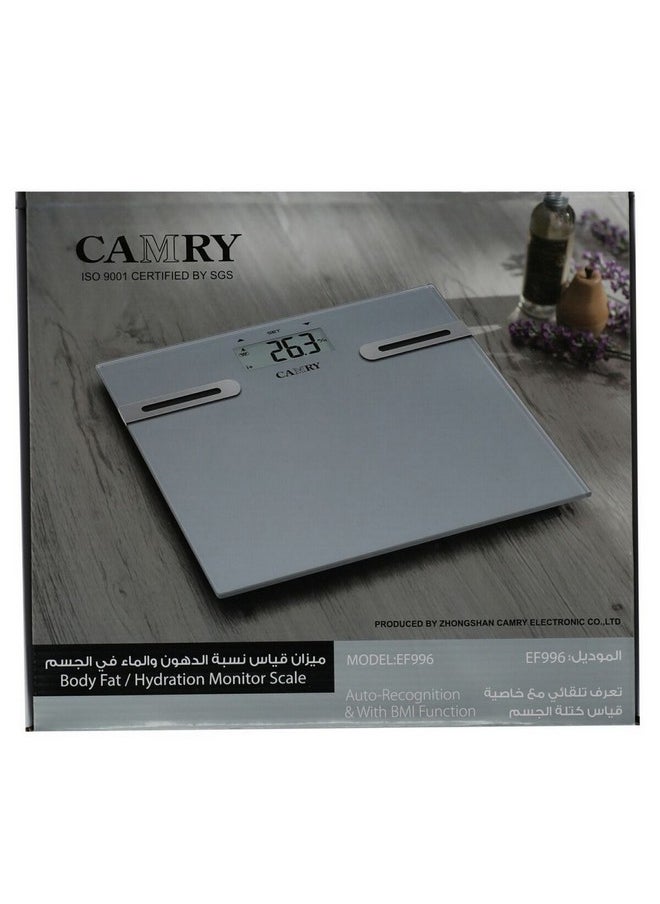 CAMRY Digital Fat Analyzer Scale Silver 150 kg EF996  - Image 2