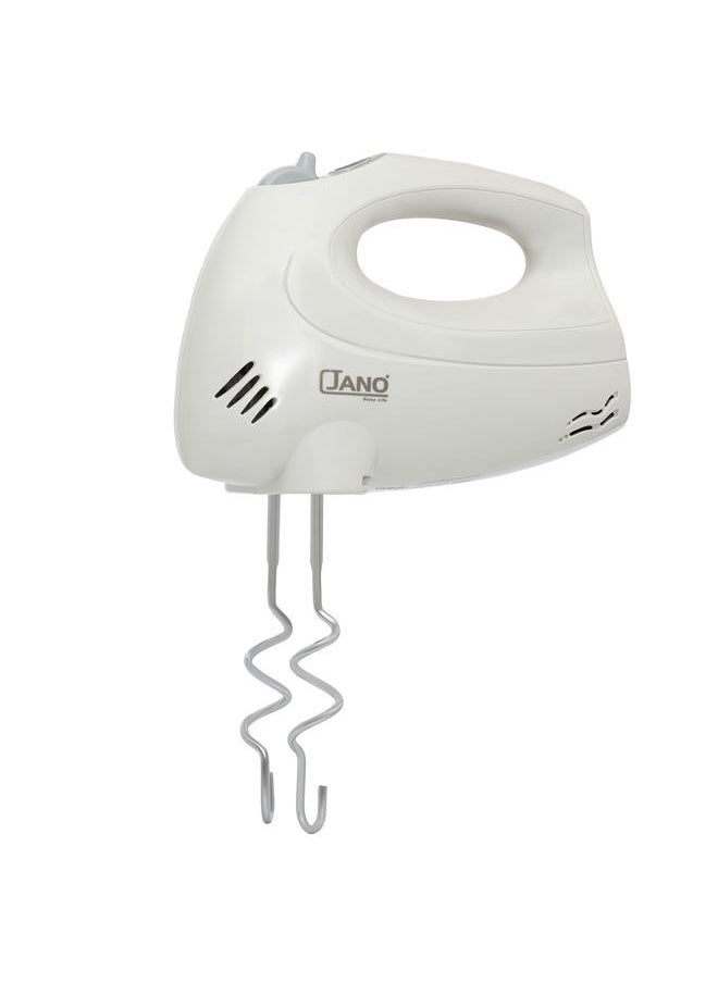 Jano Turbo Manual Electric Egg Beater Plastic 250 Watt 6 Speeds 2 Beaters White  - Image 2