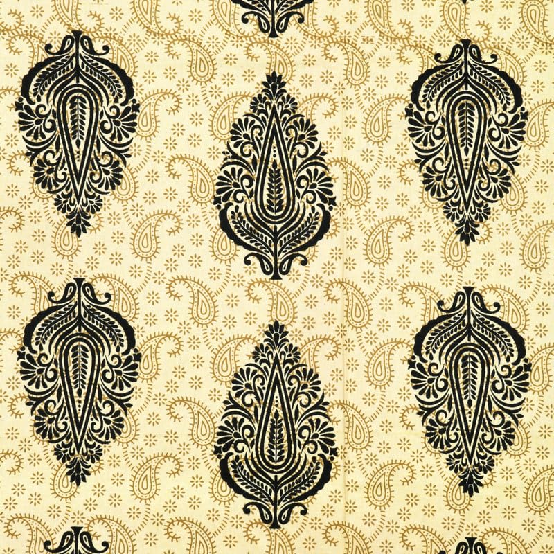 Furnofy 100% Cotton Traditional Jaipuri Print King Size Bedsheet (90x108 Inches) with 2 Matching Pillow Covers – Flat, Black & White - Image 4