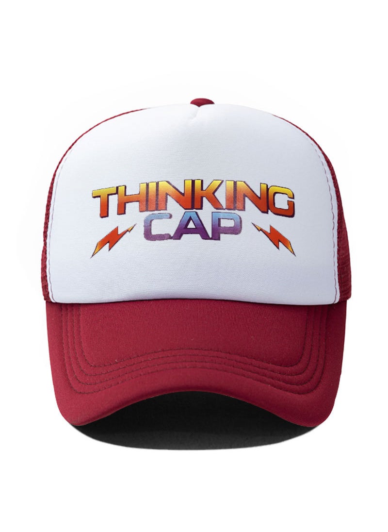 Generic - 1 x 5 pcs Stranger Things 4 Inspired Net Cap wine red white - Image 1