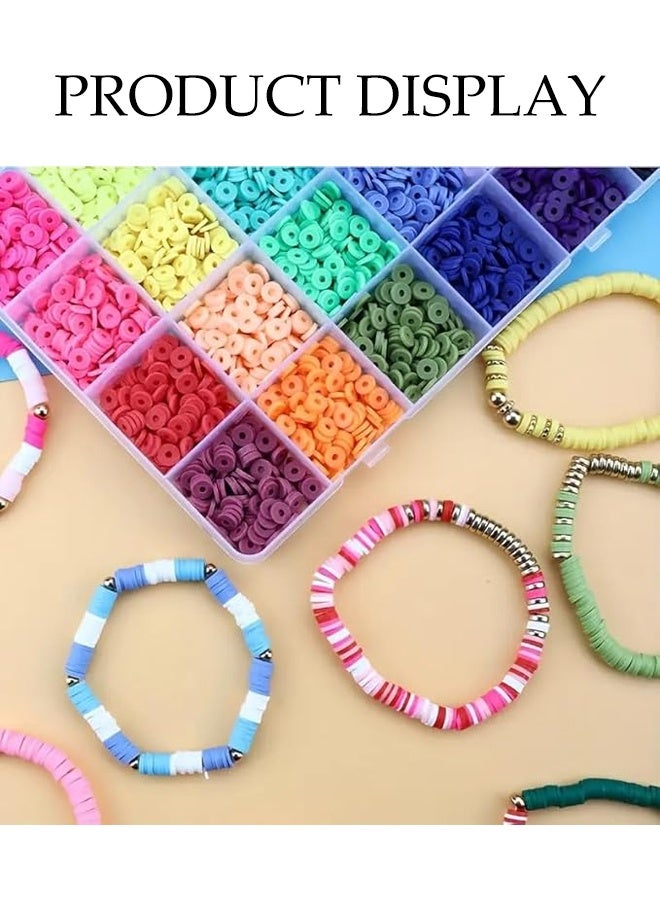 DUNISO 4800PCS DIY Bracelet Making Kit 48 Colors Clay Beads Jewelry Making Kit Creative Jewelry Making Activity Arts Craft Kit Well-made and Easy to Install for Necklace Earring Jewelry DIY Craft  - Image 5