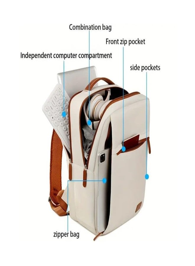 CRULAC Laptop Backpack for Men & Women - 15.6 Inch Laptop Bag with USB Charging Port, 22L College Backpack for School, Office & Travel, Multiple Pockets, Durable Polyester - Image 2