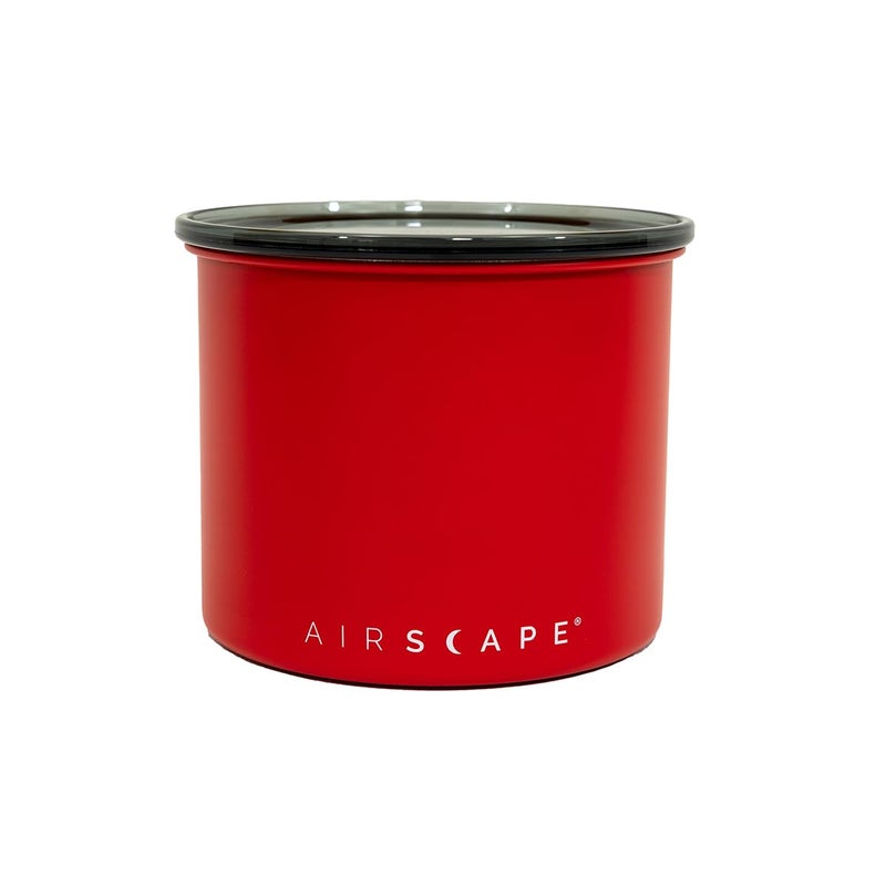 Planetary Design Airscape Stainless Steel Coffee Canister | Food Storage Container | US Patented Airtight Lid | Push Out Excess Air Preserve Food Freshness (Small, Matte Red) - Image 2