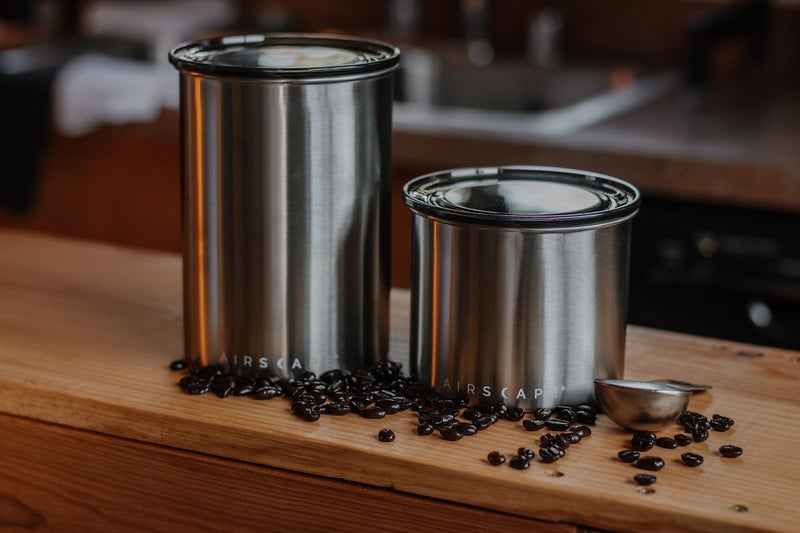 Planetary Design Airscape Stainless Steel Coffee Canister | Food Storage Container | US Patented Airtight Lid | Push Out Excess Air Preserve Food Freshness (Small, Matte Red) - Image 3