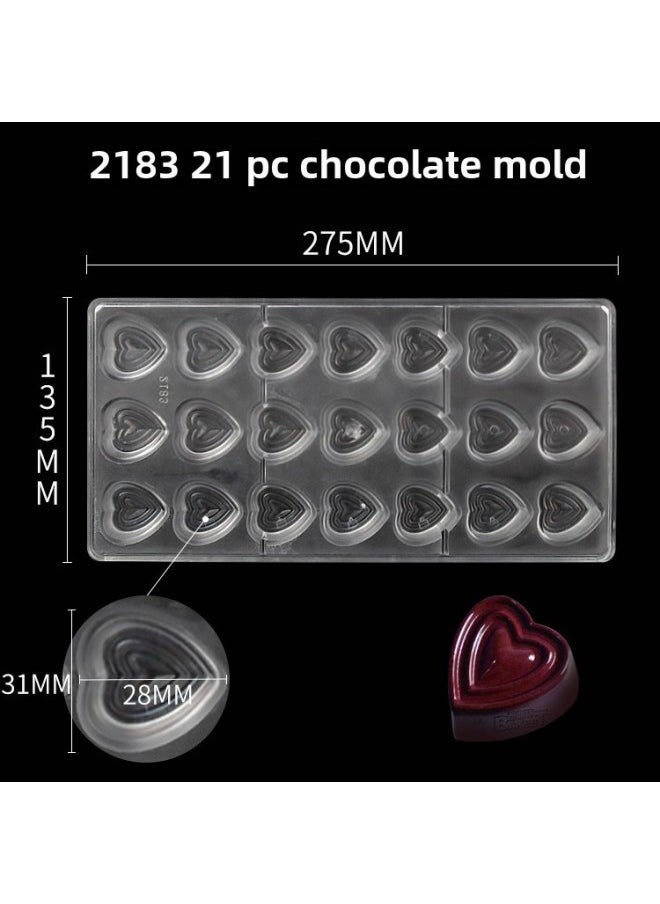 Generic Baast/bakest PC Almond Sandwich Nut Chocolate Mold Dessert Control-Color:2183 Heart Chocolate Mold  - Image 1