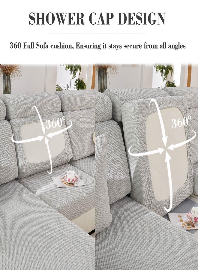 Disayu Couch Cushion Covers for Sectional Sofa, Sectional Couch Covers for Furniture, Sofa Covers Washable Stretch Sofa Slipcovers Soft,Anti Slip,Skin-Friendly for Pets (Light Gray,Back Cover L) - Image 5