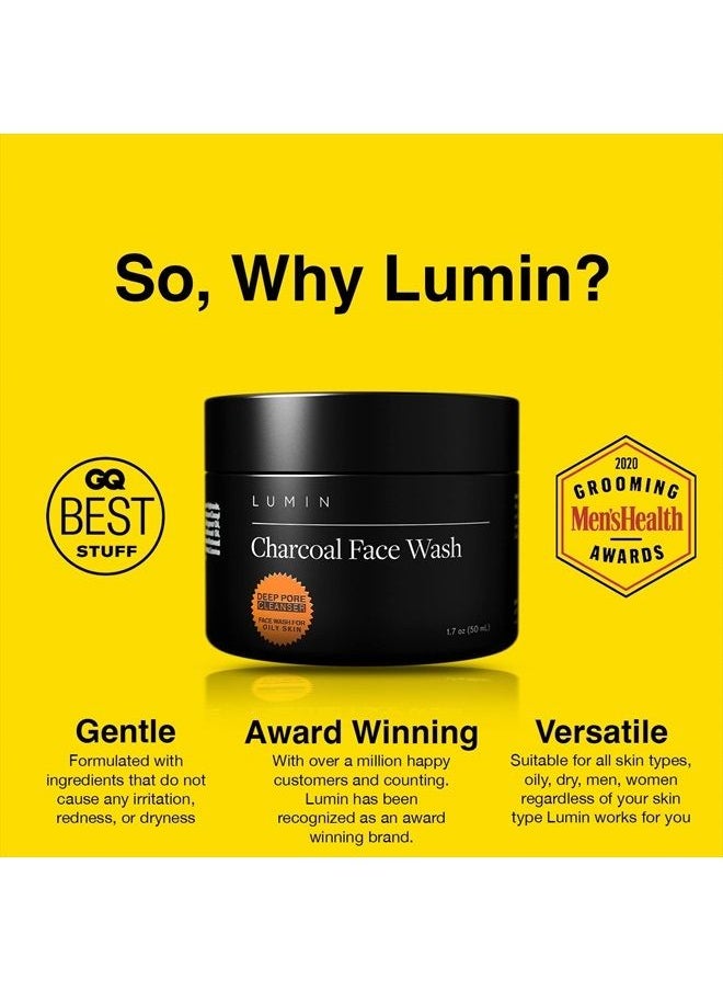 LUMIN - Men Face Wash Charcoal Face Wash for Mens Face Wash Facial Cleanser for Men Acne Face Wash Face Wash for Oily Skin Facial Cleanser for Men Charcoal Cleanser Blackhead Face Wash Face Cleanser - Image 1