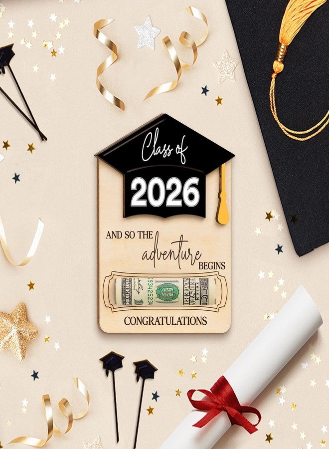 Sensemory Graduation Money Holder 2026, Wooden Class of 2026 Graduation Gifts Money Holder, Unique Graduate Gifts for Him Her Daughter Son Seniors, Grad Cash Holders for University, College (Black 2026) - Image 5