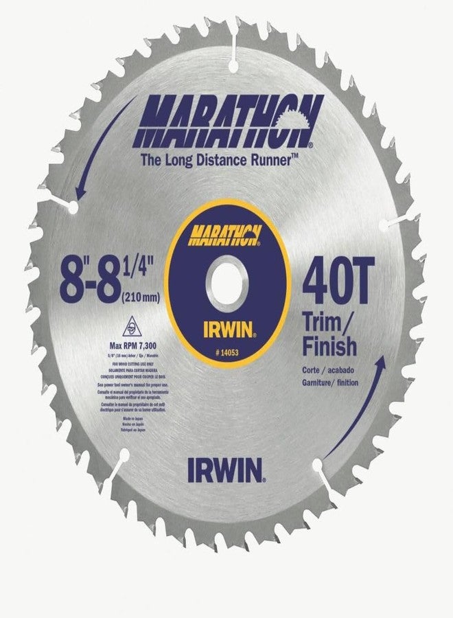 IRWIN Tools MARATHON Carbide Table/Miter Circular Blade, 8 1/4-inch, 40T Universal Arbor Miter and (14053) - Image 2