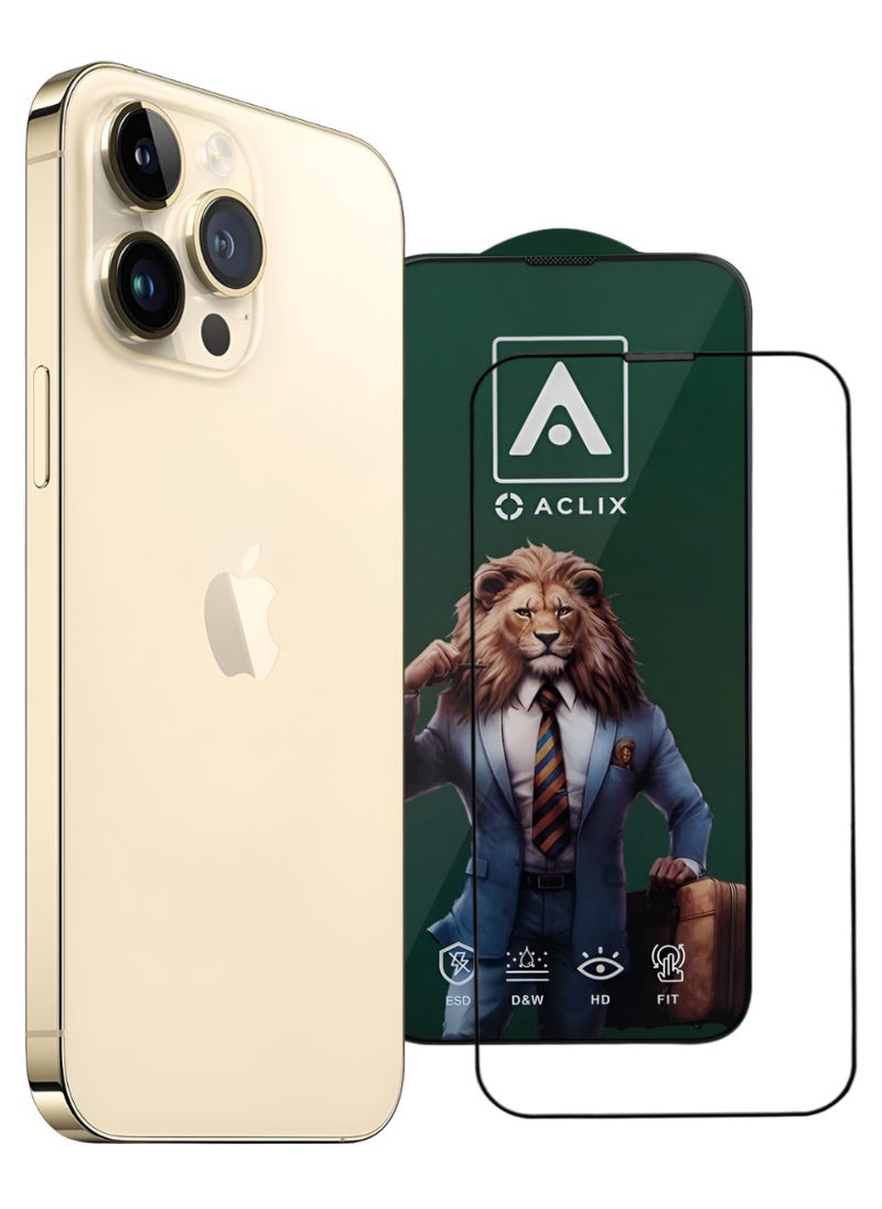 ACLIX Antistatic ESD Dustproof Premium Quality High Definition Tempered Glass Screen Protector Designed For  iPhone 14 Pro - Image 1